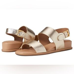 AEROSOLES Yumi Gold and Tan Women's Sandals